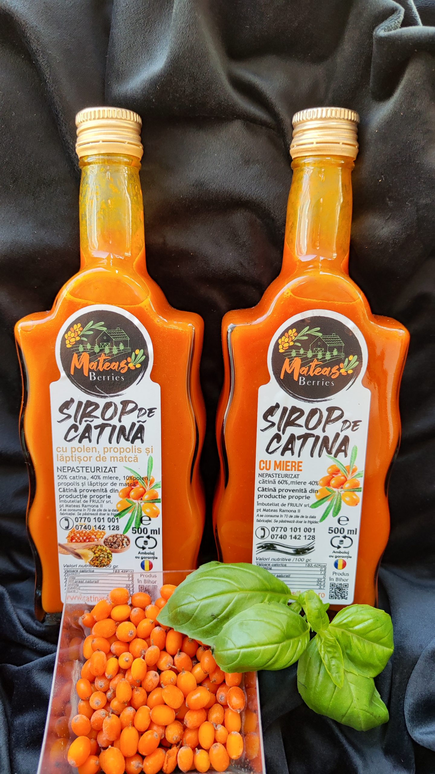 Pachet 1 sirop catina cu miere+1 sirop cu miere, polen, propolis si laptisor de matca