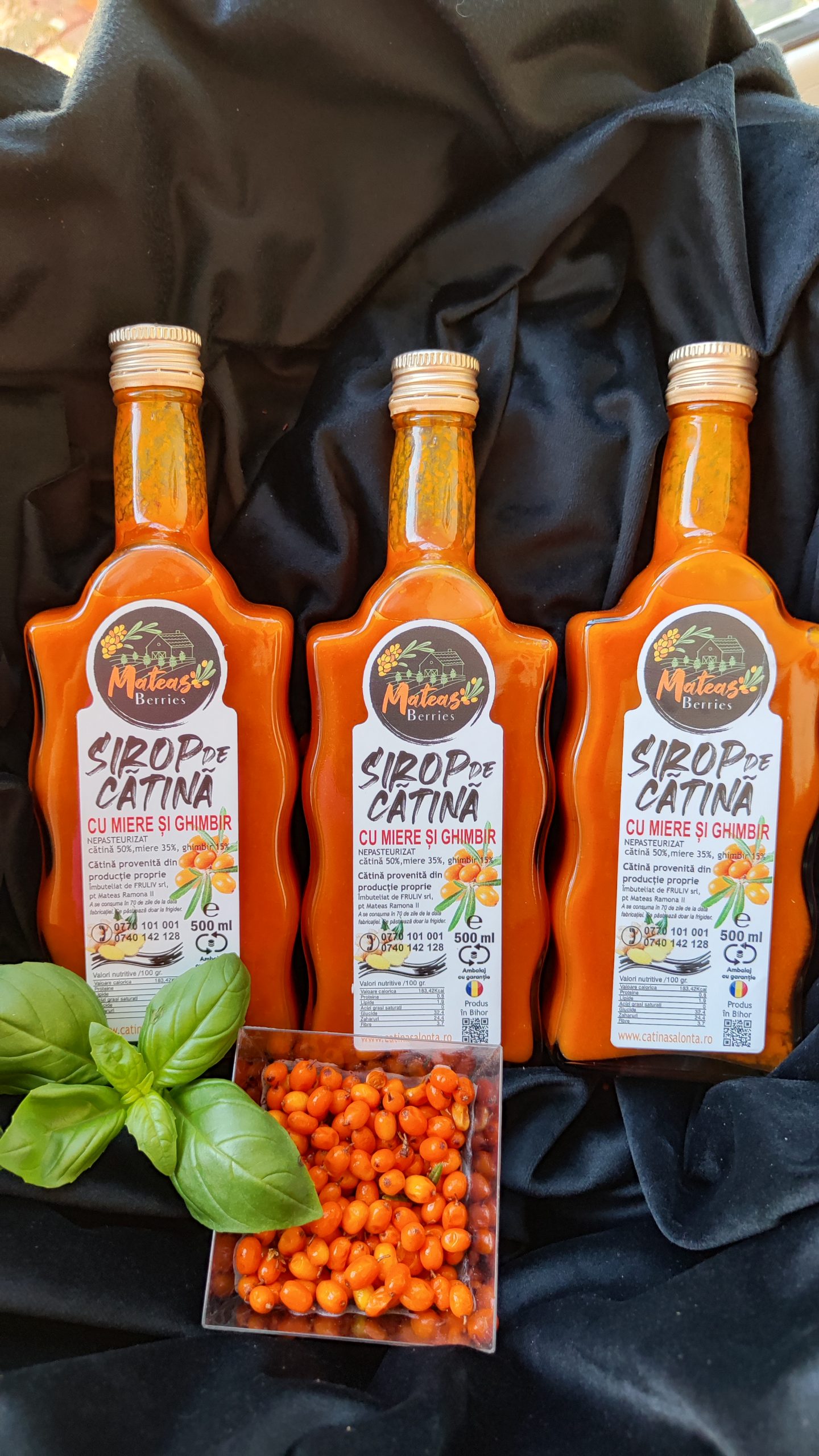 Pachet 3 sirop de catina cu miere si ghimbir