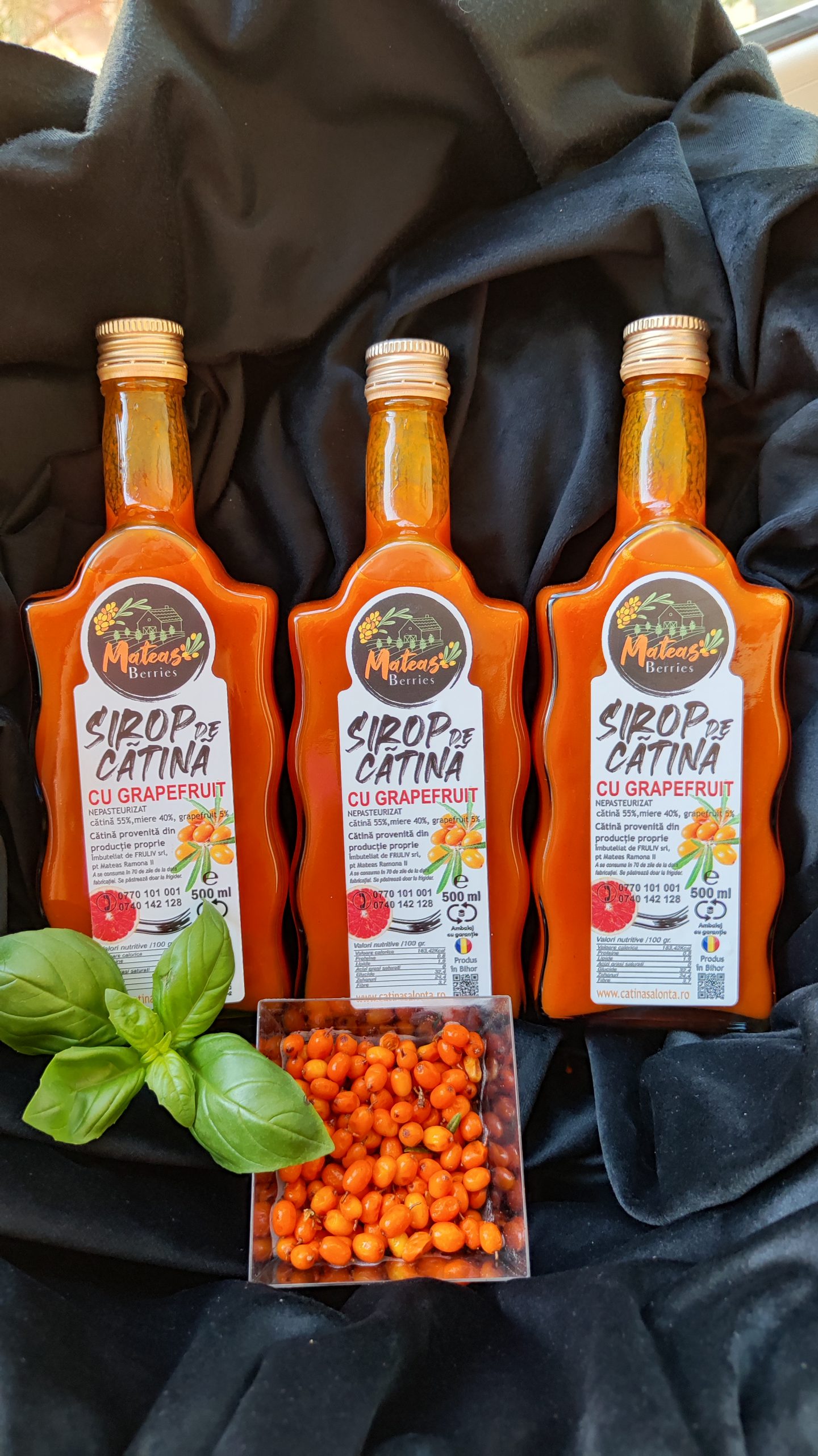 Pachet 3 sirop de catina cu miere si grapefruit